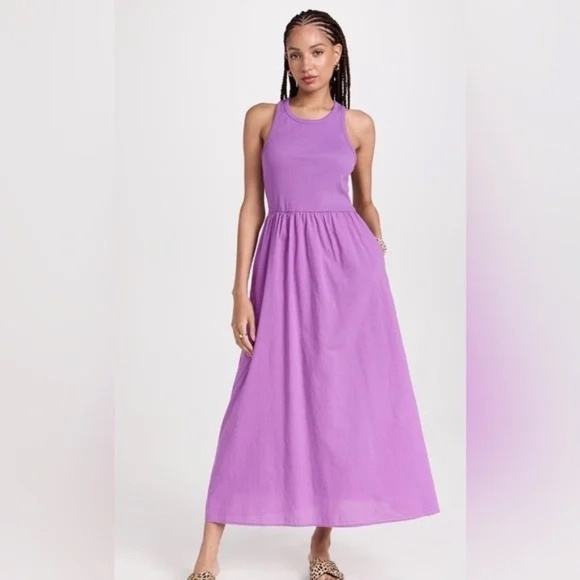 New! XIRENA Flynn Sleeveless Racerback Midi Dress in Purple Orchid 45273 - Picture 1 of 14